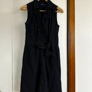 River Woods Black Belted Sleeveless Dress, Size 38 (EU)